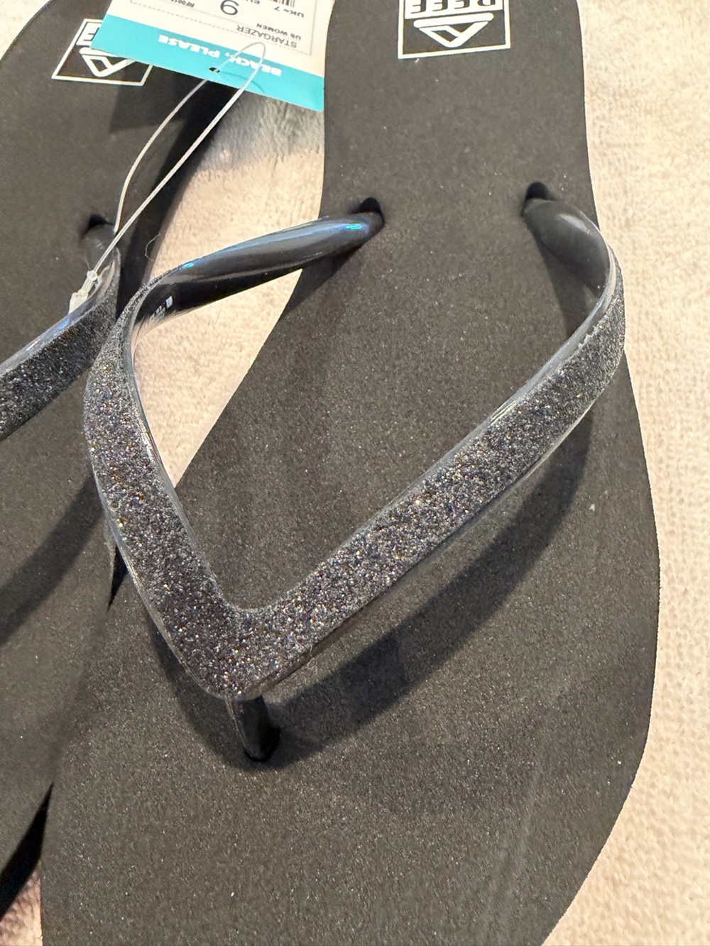 Reef Women's Black Glitter Flip Flops - Picture 2 of 3